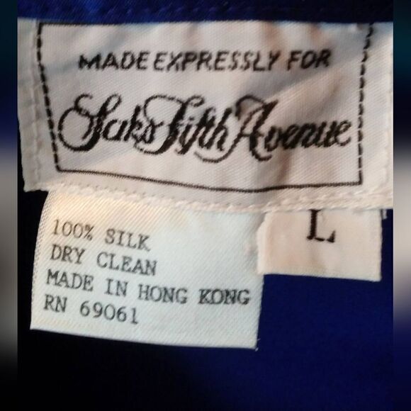 #153 Saks Fifth Avenue Silk long Royal Blue Tunic Top - Picture 4 of 8